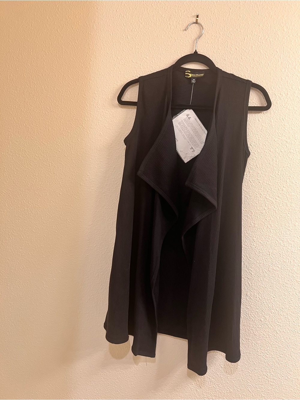 Black Sleeveless Drape Front Dress